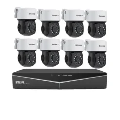 Sikkerhedsmonitorer & Videokameraer^Videoovervågningssystem, 2MP HD opløsning, høj klarhed kuglekamera, 1T, 8ch med 8 stk kameraer