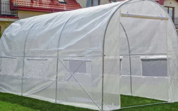 Hot Hobby Drivhus 4.5x2x2m - Holdbart, UV-bestandigt PE-dække, 9m² dyrkningsareal Drivhus