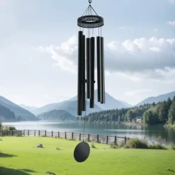 Vinddekoration^Vindklokker 1473 mm i aluminium, dyb tone, til udendørs brug, holdbare og dekorative, perfekt til mindesmærker.