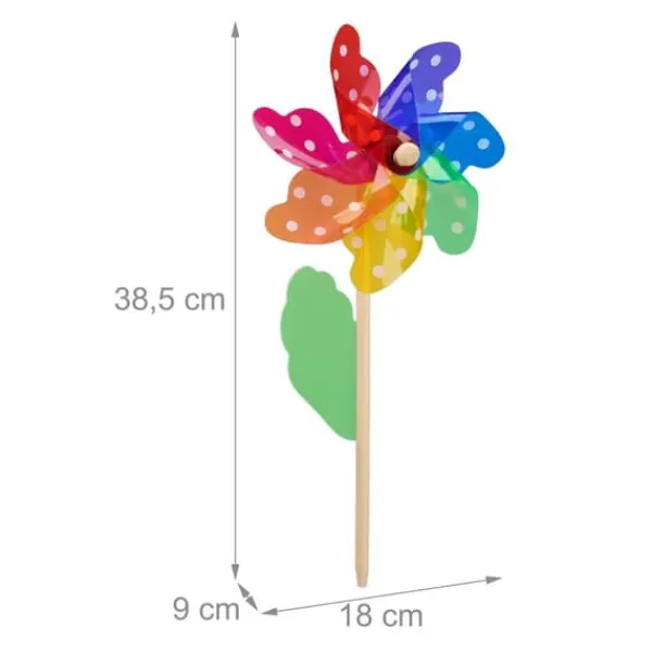 Clearance Vindspinner-sæt, 18x9x38,5 cm, Flerfarvet Vinddekoration