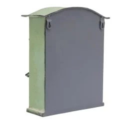 Best Vintage Postkasse - Vægmonteret Postkasse - Til Hegn - Præget Metal - Udendørs Brug - 27×10,5×31,2 cm - Brevindkast 9,5×1,5 cm - Grøn Postkasser & Brevindkast