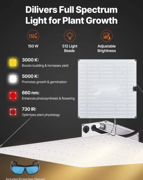 Hot Væksttelt sæt - Indendørs plantetelt - Størrelse 80 x 80 x 180 cm - Fuldspektrum LED grolys - Ventilationssystem - Højreflekterende Mylar 600D Kit Til Plante- & Urtedyrkning