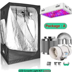 Kit Til Plante- & Urtedyrkning^Væksttelt Sæt, Fuldspektret LED Lys, Holdbare Materialer,Pakke A, 100x100x200cm kit