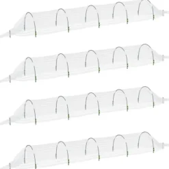 Drivhus^Væksttunneller til planter - 4 stk. 1,5x5 m | Materiale: Glasfiber og PP