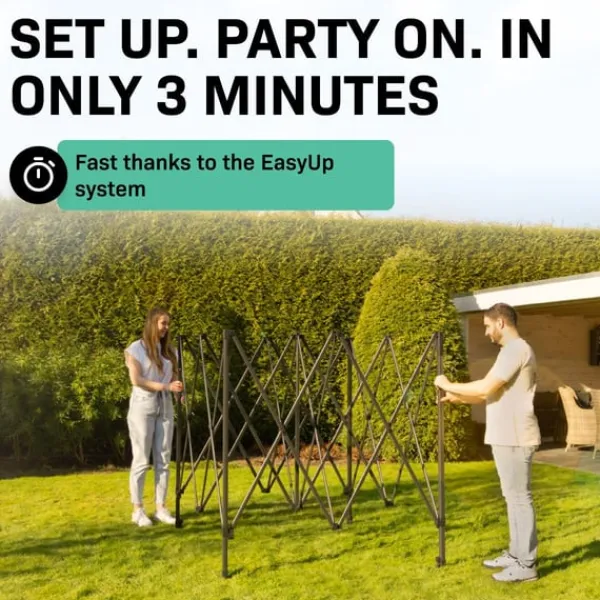 Discount Easy-Up Party Telt - 3x3 m | Sort Telte & Lysthuse