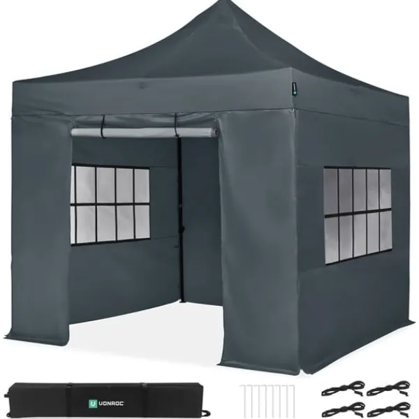 Sale Easy-Up Party Telt - 3x3 m | Sæt inkl. sidevægge - Grå Telte & Lysthuse