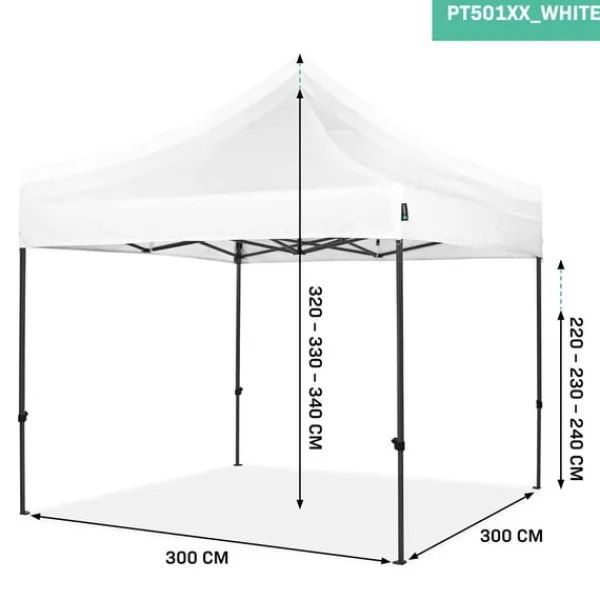 Clearance Easy-Up Party Telt - 3x3 m | Hvid Telte & Lysthuse