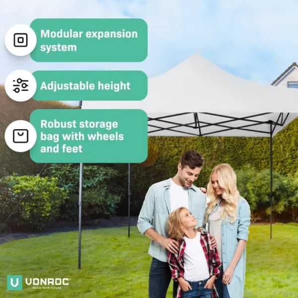 Clearance Easy-Up Party Telt - 3x3 m | Hvid Telte & Lysthuse