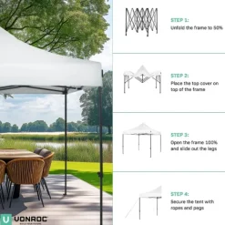 Clearance Easy-Up Party Telt - 3x3 m | Hvid Telte & Lysthuse