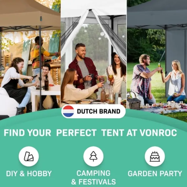 Clearance Easy-Up Party Telt - 3x3 m | Hvid Telte & Lysthuse