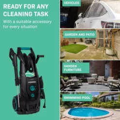 Vonroc Havemaskiner^Højtryksrenser PRO - 2500W | 195 bar – Fuge- og Facaderenser – Terrasserenser 468 l/h inkl. Premium Tilbehør | Ideel til Mos- og Stenrensning | CDON