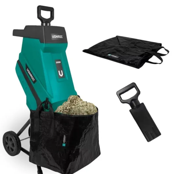 Kompostkværn 2500W - Til grene op til Ø45mm | Inkl. 45L opsamlingspose Havemaskiner