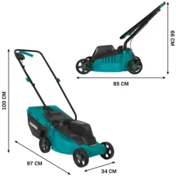 Vonroc Havemaskiner^Sæt Plæneklipper 20V – 32 cm og Græstrimmer | 30L | Drift på én akku! | Inkl. 4.0Ah Akku og oplader