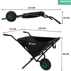 Outlet Trillebør - 50 liter | Sammenklappelig | 30 kg / 50L Kapacitet – Letvægt – Pladsbesparende Haveværktøj