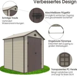 Sale Værktøjsskur, 192.5x191x227 cm, Beige Brun Skure, Garager & Carports