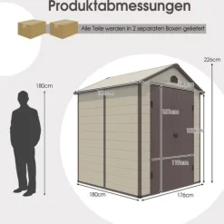 Sale Værktøjsskur, 192.5x191x227 cm, Beige Brun Skure, Garager & Carports