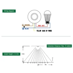 Bevægelsesdetektorer^110V-240V Justerbar Kropsbevægelse Bevægelse Loft Infrarød Sensor Detektor Lyspære Afbryder