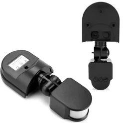 Outlet 110V-240V justerbar PIR kropsbevægelse infrarød sensor detektor lyspære afbryder (sort) Bevægelsesdetektorer