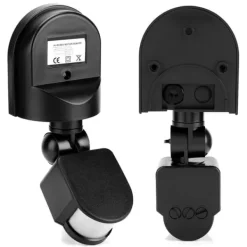 Outlet 110V-240V justerbar PIR kropsbevægelse infrarød sensor detektor lyspære afbryder (sort) Bevægelsesdetektorer
