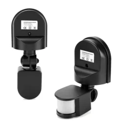 Outlet 110V-240V justerbar PIR kropsbevægelse infrarød sensor detektor lyspære afbryder (sort) Bevægelsesdetektorer