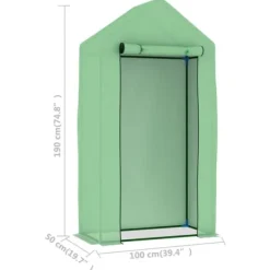 Drivhus^Växthus med stålram och PE-nättyg – Skydd för frukt och grönsaker | Storlek: 1x0,5x1,9 m | Yta: 0,5 m²