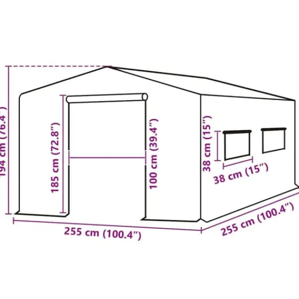 Best Växthusöverdrag i PE - Skydda dina växter | Färg: Grön | Storlek: 255x255x194 cm Drivhus