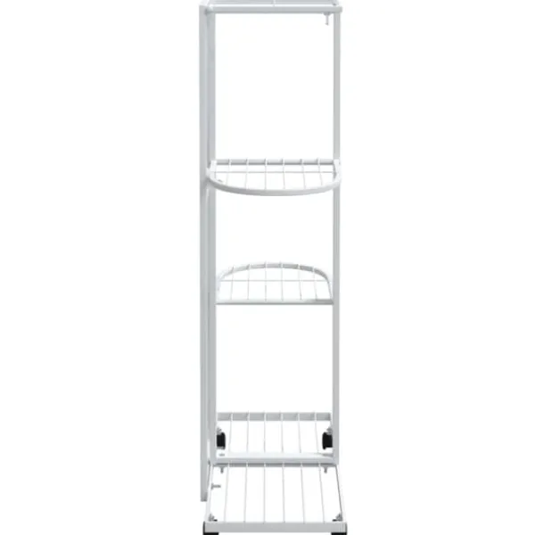 Plantestativer^Växtställ på hjul - 4 hyllor för växter och dekoration | Färg: Vit | Storlek: 44x23x80 cm