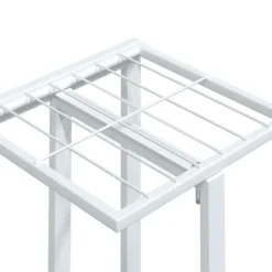 Plantestativer^Växtställ på hjul - 4 hyllor för växter och dekoration | Färg: Vit | Storlek: 44x23x80 cm
