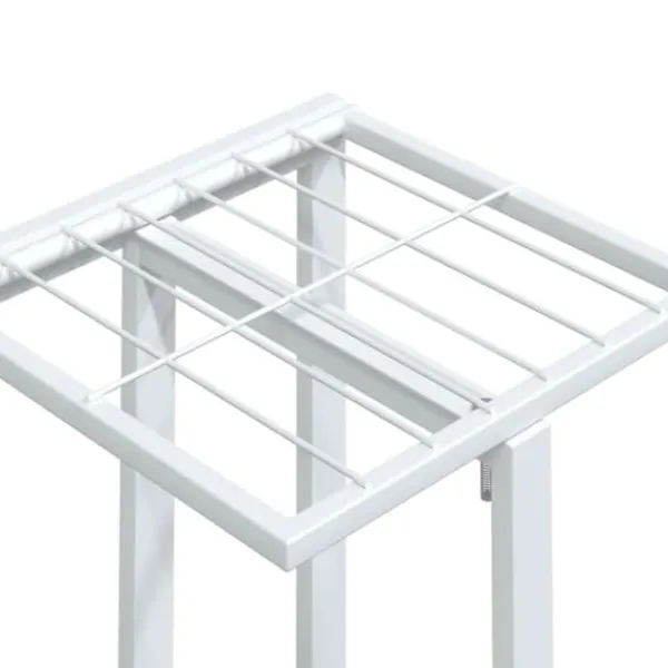 Plantestativer^Växtställ på hjul - 4 hyllor för växter och dekoration | Färg: Vit | Storlek: 44x23x80 cm