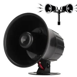 Sikkerhedslamper^15W hög decibel sirenhorn trådanslutet trädgård inbrottslarm horn larmsystem Siren DC6‑12V