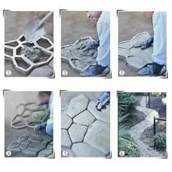 Havesten & Trædesten^Walk Maker Genanvendelig Betonsti Plastbelægningsform Stenstøbning Belægningssten til Græsplæne Have