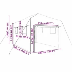 Drivhus^Walk-in drivhus med stålramme - Industrielt design | Størrelse: 290x430x315 cm | Farve: Grøn
