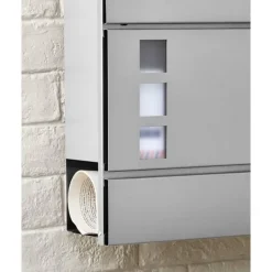 Postkasser & Brevindkast^Wall Letterbox - Letterbox - Med avisboks - med lås - sølv