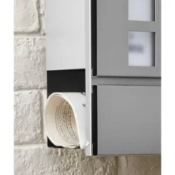 Postkasser & Brevindkast^Wall Letterbox - Letterbox - Med avisboks - med lås - sølv