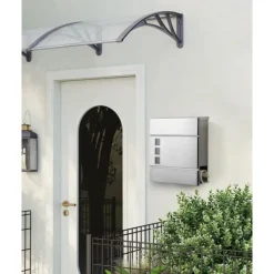 Postkasser & Brevindkast^Wall Letterbox - Letterbox - Med avisboks - med lås - sølv