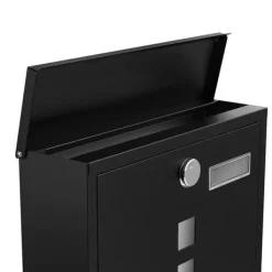 Clearance Wall Letterbox - Letterbox - Med avisboks og navneskilt - med lås - sort Postkasser & Brevindkast