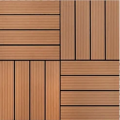 Havedekorationer^WPC fliser til terrasse - 11 stk. 30x30 cm | Farve: Brun | Areal: 1 m²