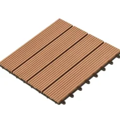 Havedekorationer^WPC fliser til terrasse - 11 stk. 30x30 cm | Farve: Brun | Areal: 1 m²