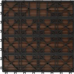 Havedekorationer^WPC fliser til terrasse - 11 stk. 30x30 cm | Farve: Brun | Areal: 1 m²