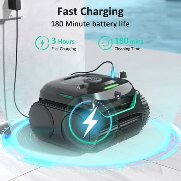 Pool- & Spatilbehør^WYBOT C2 Vision Robotic Pool Cleaner - Smart Vision Navigation - 180 min driftstid - 8 rengøringstilstande - Til pools op til 180㎡