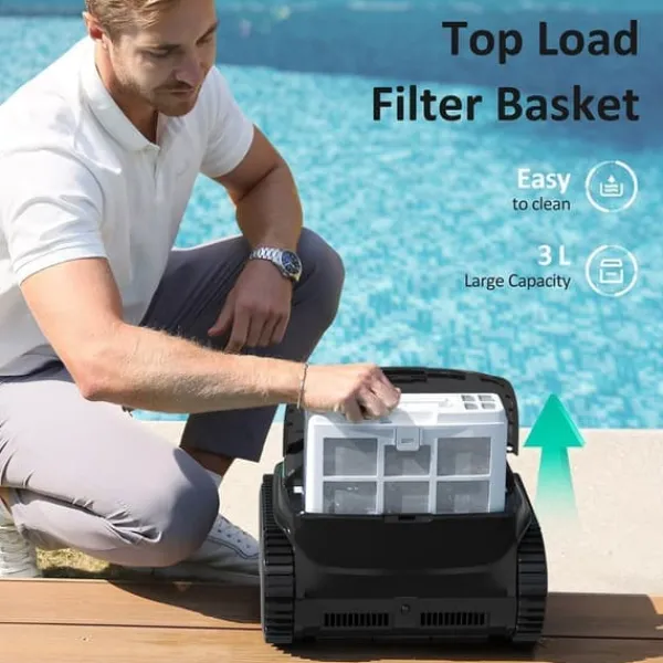 Pool- & Spatilbehør^WYBOT C2 Vision Robotic Pool Cleaner - Smart Vision Navigation - 180 min driftstid - 8 rengøringstilstande - Til pools op til 180㎡
