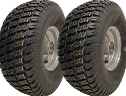 Havemaskiner^15x6.00-6 Grass Plæneklipperhjul 4-lags P332-dæk på fælg 20 mm lejer (sæt med 2)