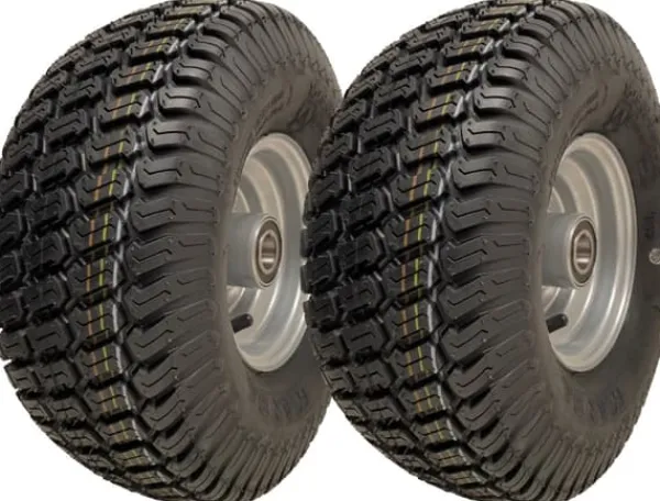 Havemaskiner^15x6.00-6 Grass Plæneklipperhjul 4-lags P332-dæk på fælg 20 mm lejer (sæt med 2)