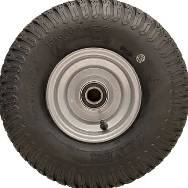 Havemaskiner^15x6.00-6 Grass Plæneklipperhjul 4-lags P332-dæk på fælg 20 mm lejer (sæt med 2)