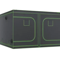 Best 10x10 hydroponisk voksetelt, 120'' x 120'' x 80'', højreflekterende 600D Mylar med vindue, værktøjstaske og gulvbakke til indendørs planter. Drivhus