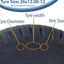 Best 26x12.00-12 plæneklipperdæk, 4ply turf, græs - plæneklipperdæk - Wanda P332, sæt med 2 stk. Havemaskiner
