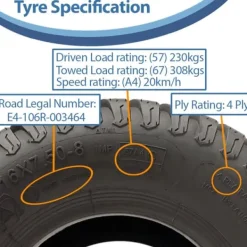 Online 16x7.50-8 4pr Wanda P332 græsdæk E-mærket TL Havemaskiner