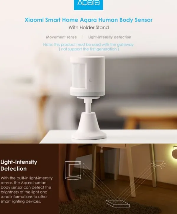 Bevægelsesdetektorer^XiaoMi Smart Home Menneskekropssensor Trådløs forbindelse 7m registreringsafstand