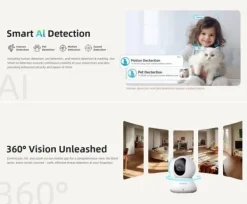 Best XO CR01 WiFi Smart Kamera 3MP – Nattläge & Tvåvägsintercom Sikkerhedsmonitorer & Videokameraer