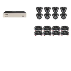 Sikkerhedsmonitorer & Videokameraer^ZOSI 8CH Sikkerhedskamera System, 2MP Opløsning, 80ft Nattesyn,Sort, 1T